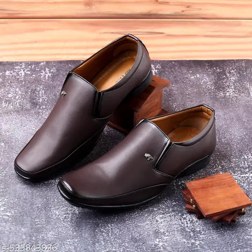 XTRANA. Men's Brown Slip-On Formal Shoes | Elegant, Lightweight & All-Day Comforts for Office, Party & Formal Wear