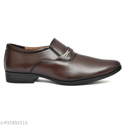 New Premium Quality Stylish Trendy Latest Design (Brown) Synthetic Leather Formal Slip On Partywear/ Business Shoes For Men Festive Seasons| Party Wear