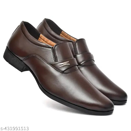 New Premium Quality Stylish Trendy Latest Design (Brown) Synthetic Leather Formal Slip On Partywear/ Business Shoes For Men Festive Seasons| Party Wear
