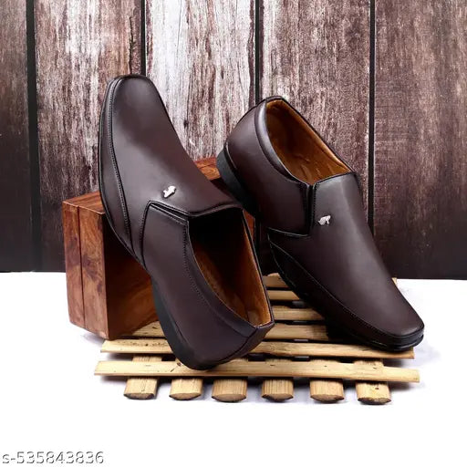 XTRANA. Men's Brown Slip-On Formal Shoes | Elegant, Lightweight & All-Day Comforts for Office, Party & Formal Wear